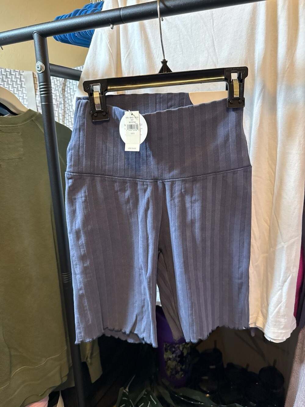 Aerie OFFLINE High-Rise Ribbed Biker Shorts with Lettuce Trim